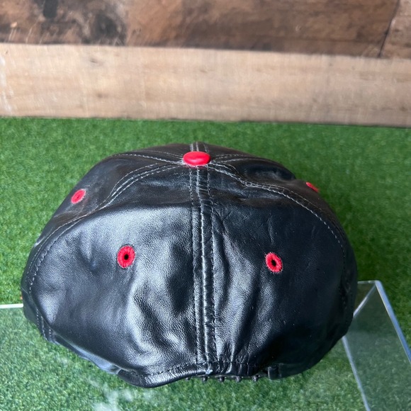 NBA Rockets Hat Leather Snapback Cap Vintage Style‎ - Picture 11 of 12